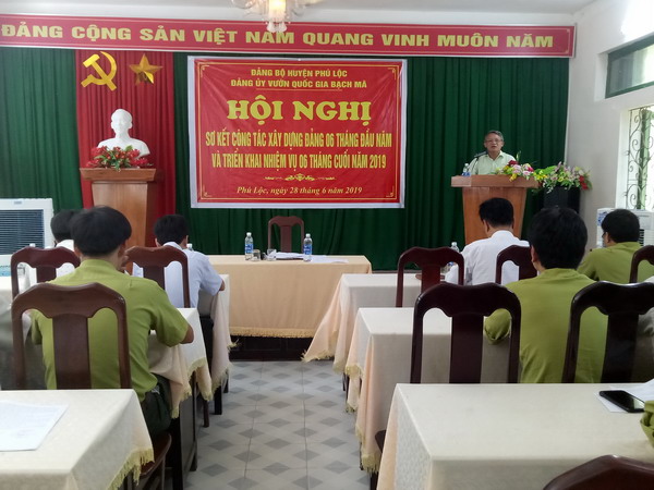 Đảng ủy Vườn quốc gia Bạch Mã ổ chức Hội nghị sơ kết công tác xây dựng Đảng 6 tháng đầu năm và triển khai nhiệm vụ 6 tháng cuối năm 2019